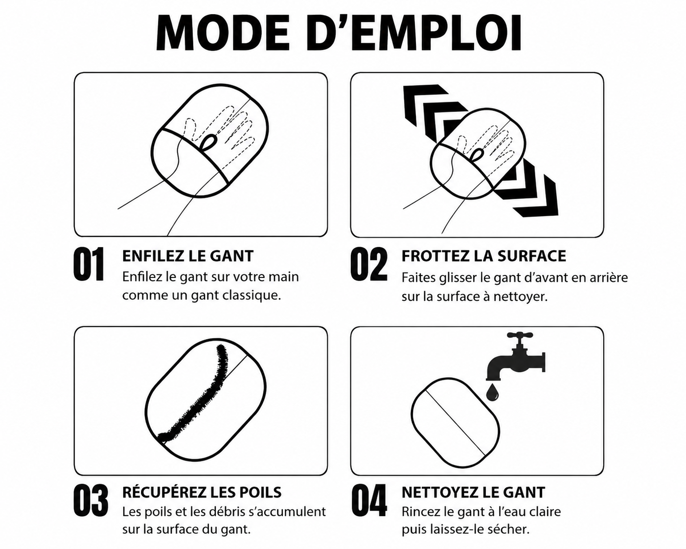 Gant  Anti-Poils Réutilisable
